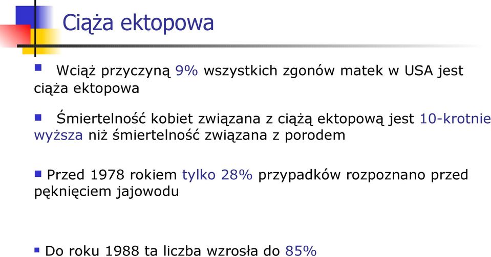 wyższa niż śmiertelność związana z porodem Przed 1978 rokiem tylko 28%