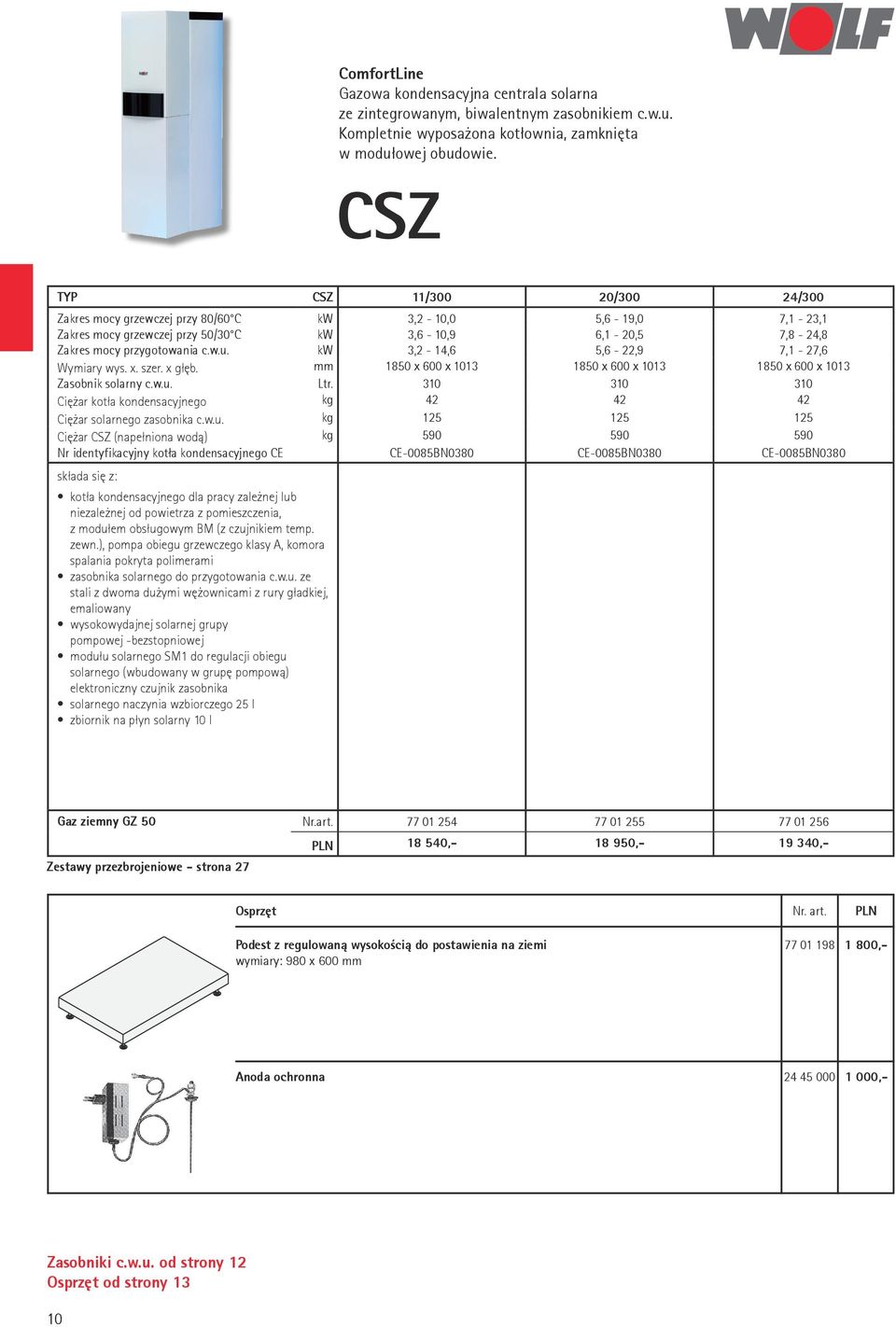 kw 3,2-14,6 5,6-22,9 7,1-27,6 Wymiary wys. x. szer. x głęb. mm 1850 x 600 x 1013 1850 x 600 x 1013 1850 x 600 x 1013 Zasobnik solarny c.w.u. Ltr.