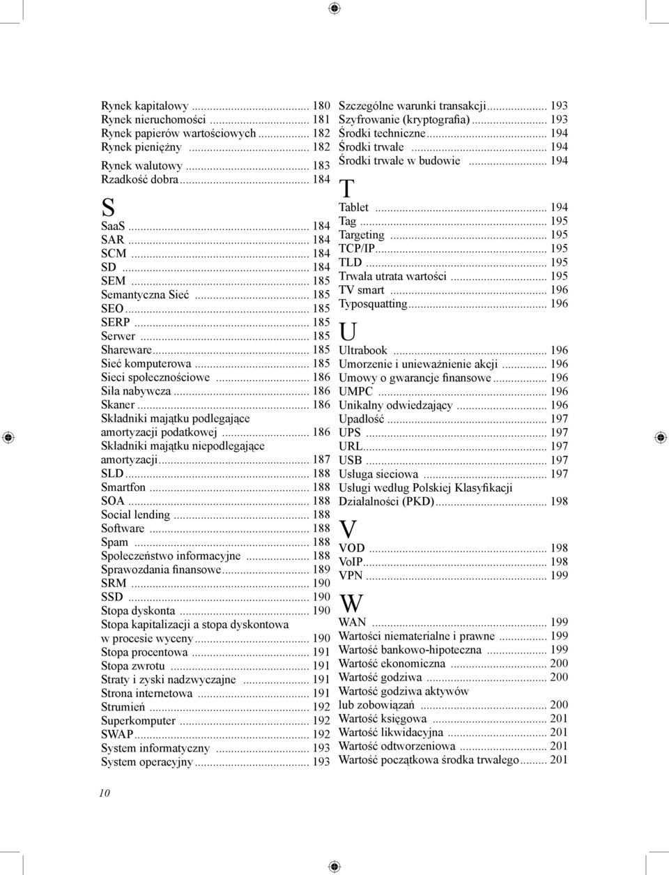 .. 186 Składniki majątku podlegające amortyzacji podatkowej... 186 Składniki majątku niepodlegające amortyzacji... 187 SLD... 188 Smartfon... 188 SOA... 188 Social lending... 188 Software... 188 Spam.