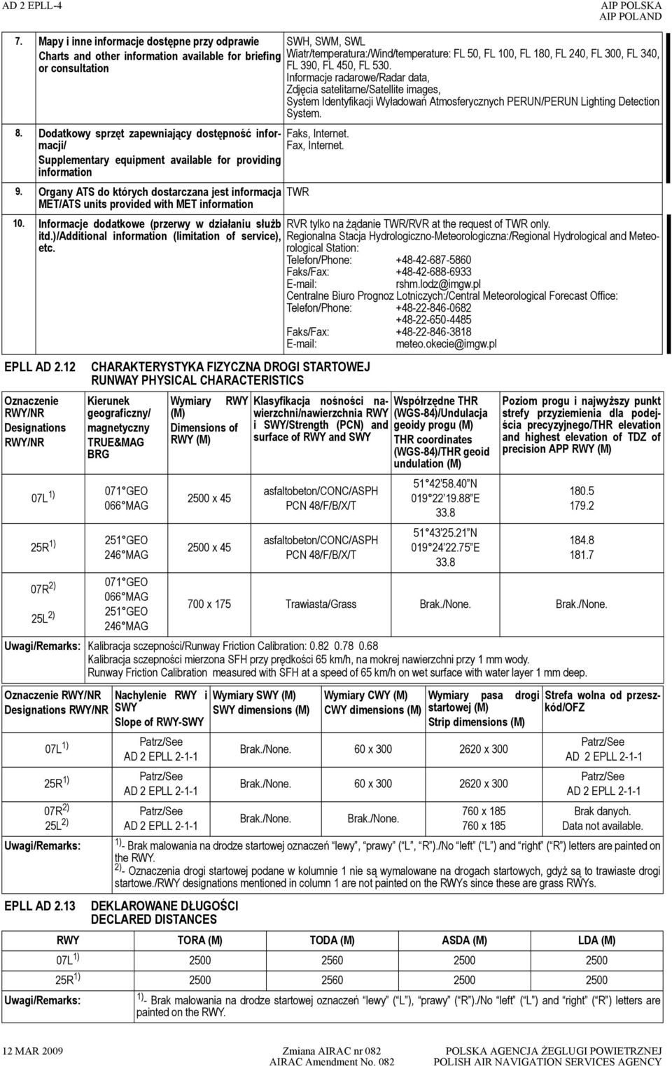 consultation FL 390, FL 450, FL 530. Informacje radarowe/radar data, Zdjęcia satelitarne/satellite images, System Identyfikacji Wyładowań Atmosferycznych PERUN/PERUN Lighting Detection System. 8.