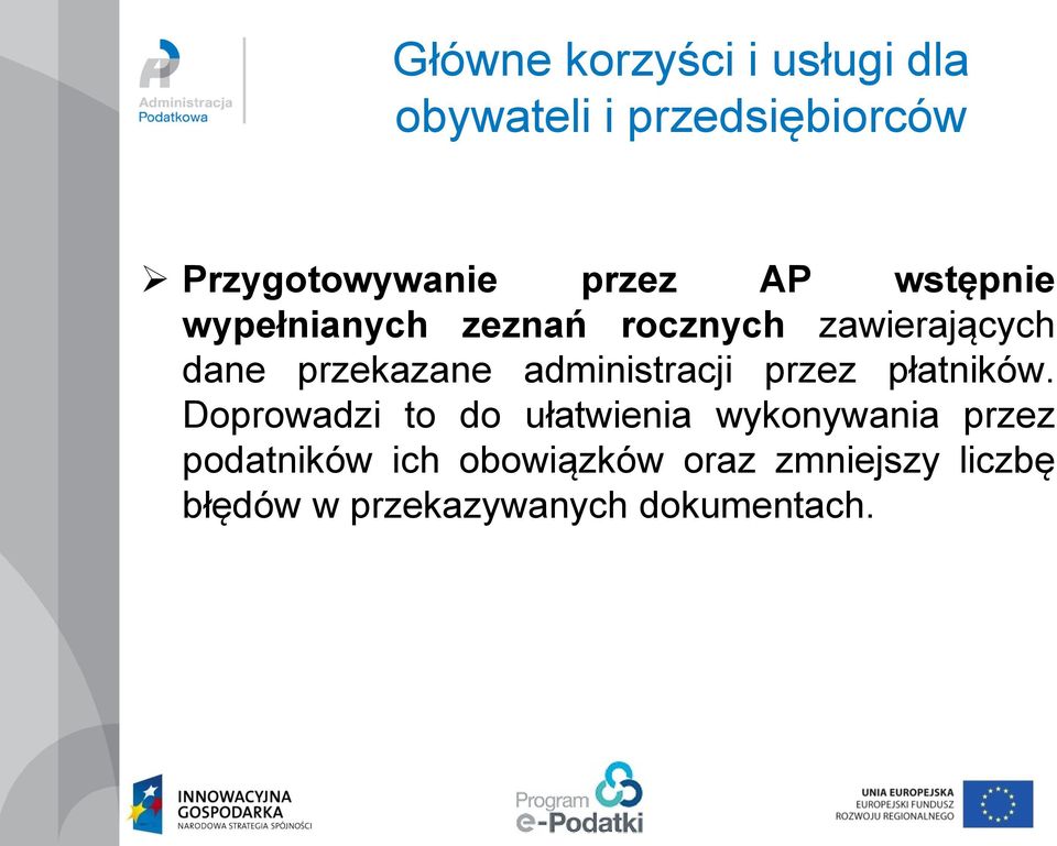 administracji przez płatników.