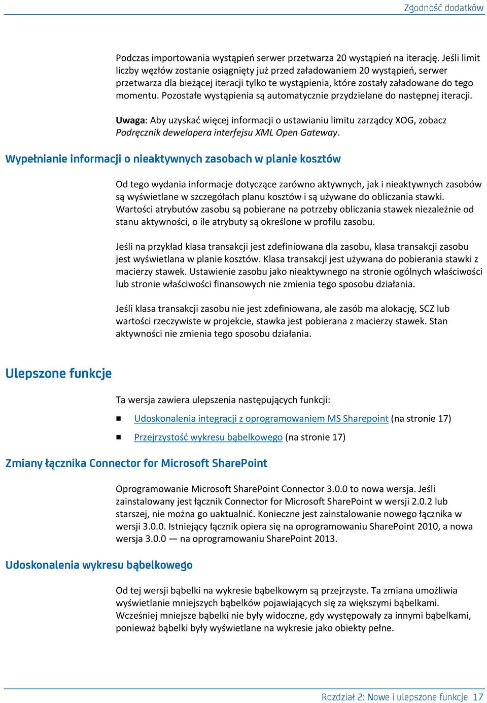 Pozostałe wystąpienia są automatycznie przydzielane do następnej iteracji.