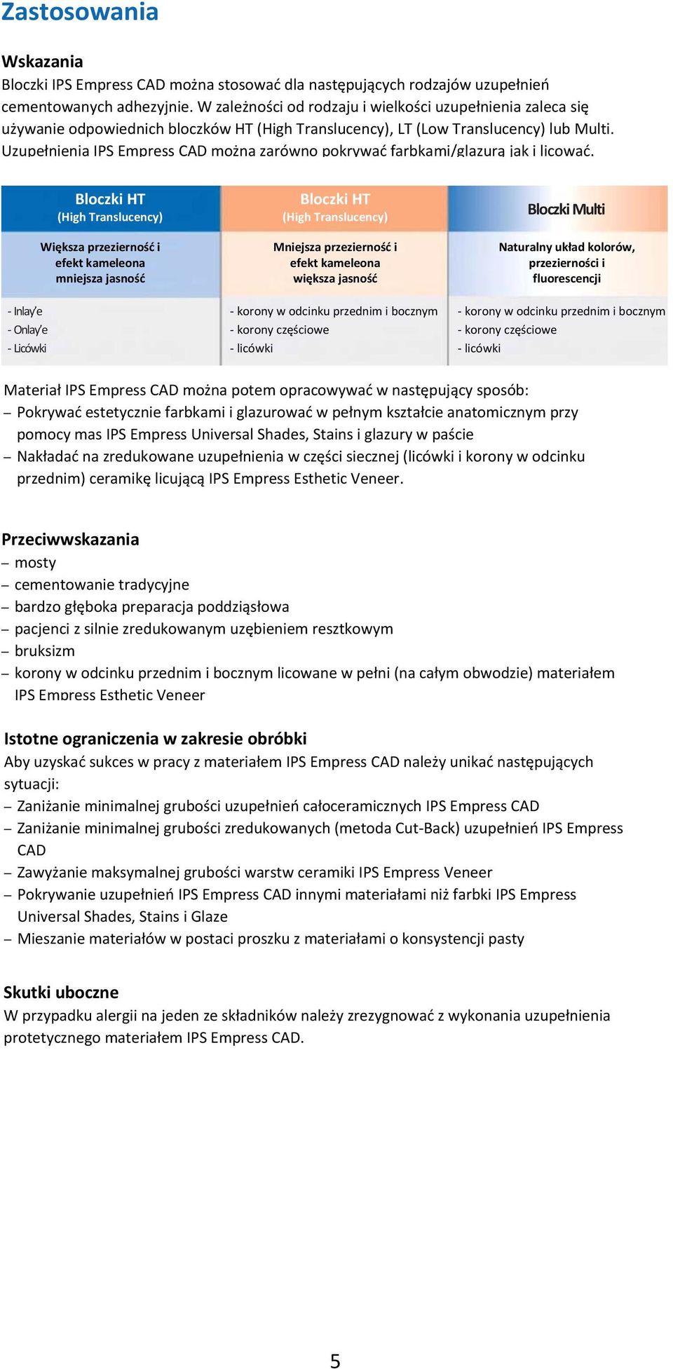 Uzupełnienia IPS Empress CAD można zarówno pokrywać farbkami/glazurą jak i licować.