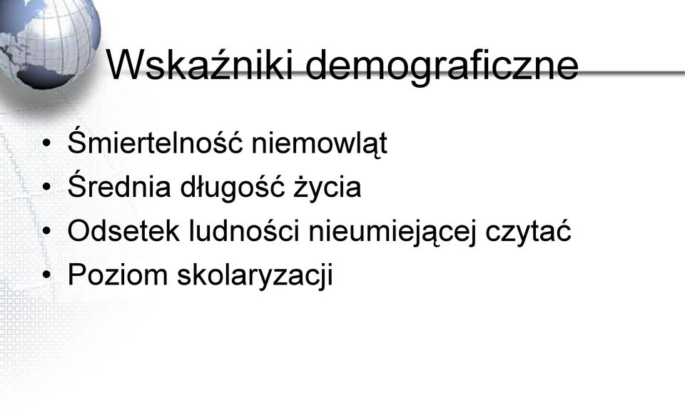 długość życia Odsetek ludności