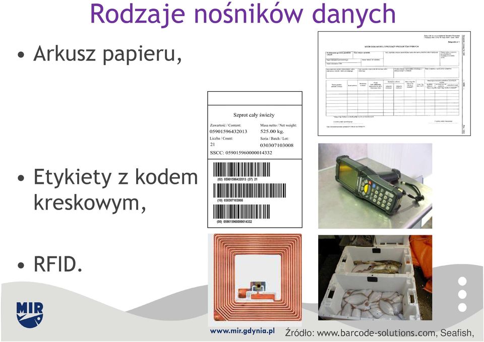 kodem kreskowym, RFID.