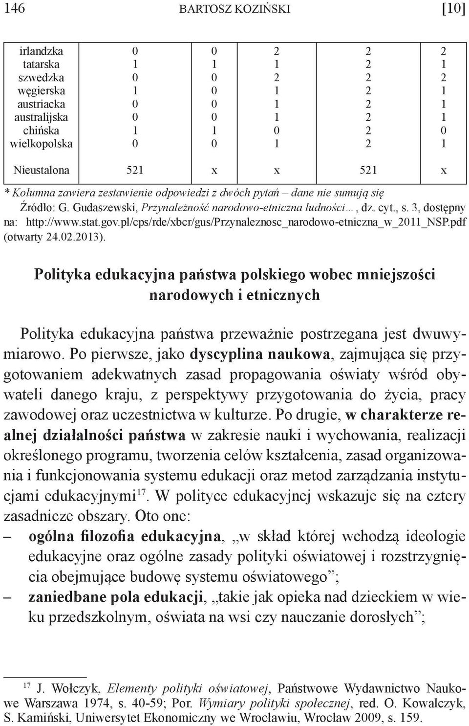 Polityka edukacyjna państwa polskiego wobec mniejszości narodowych i etnicznych Polityka edukacyjna państwa przeważnie postrzegana jest dwuwymiarowo.