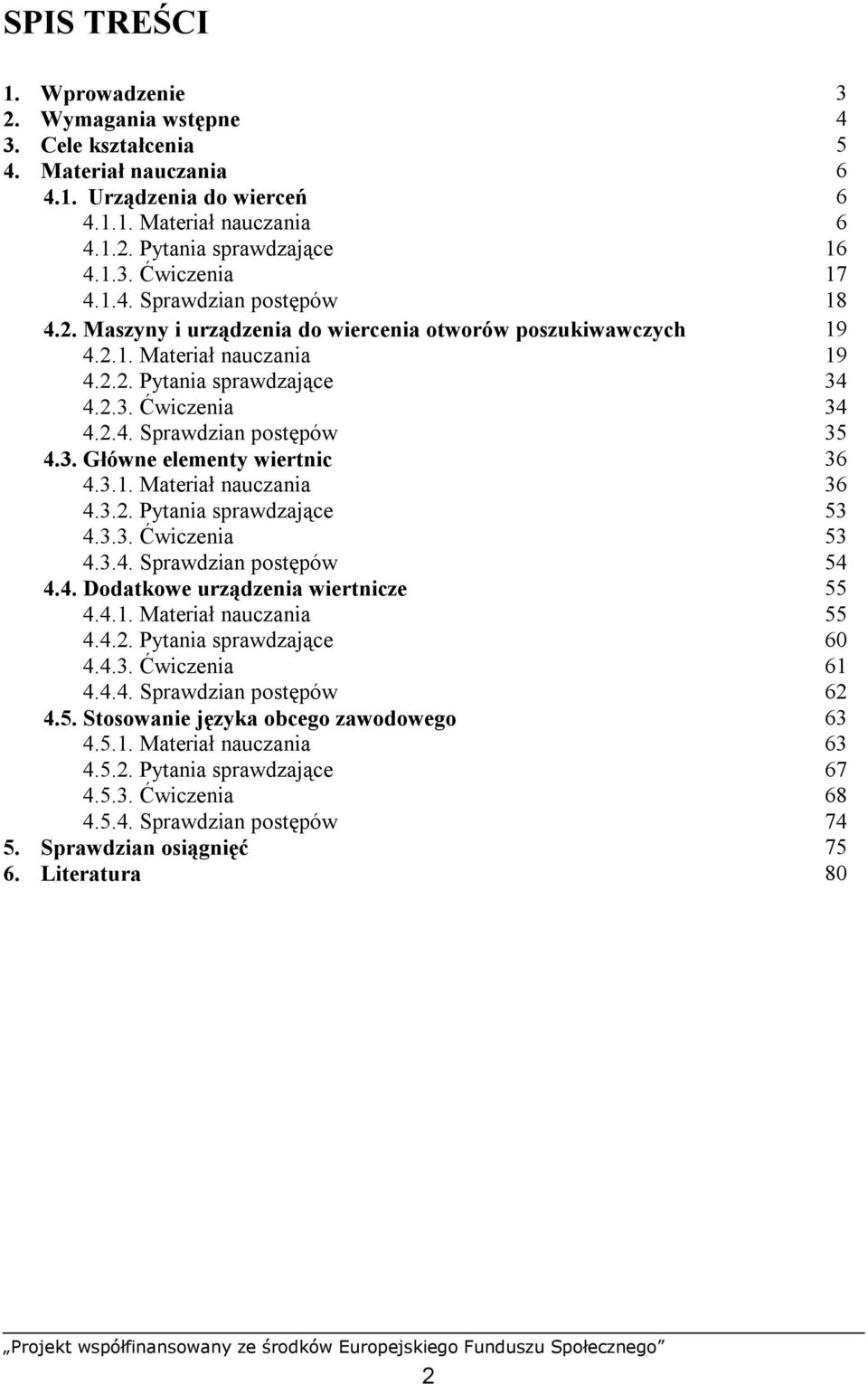 3. Główne elementy wiertnic 36 4.3.1. Materiał nauczania 36 4.3.2. Pytania sprawdzające 53 4.3.3. Ćwiczenia 53 4.3.4. Sprawdzian postępów 54 4.4. Dodatkowe urządzenia wiertnicze 55 4.4.1. Materiał nauczania 55 4.