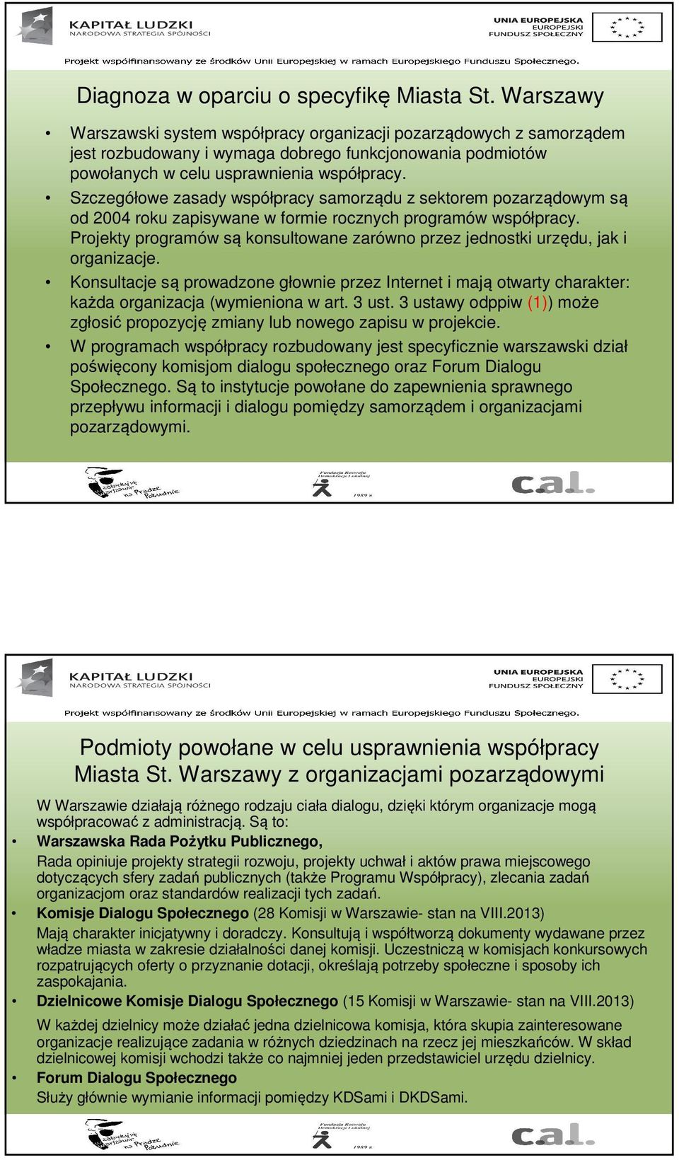 Szczegółowe zasady współpracy samorządu z sektorem pozarządowym są od 2004 roku zapisywane w formie rocznych programów współpracy.