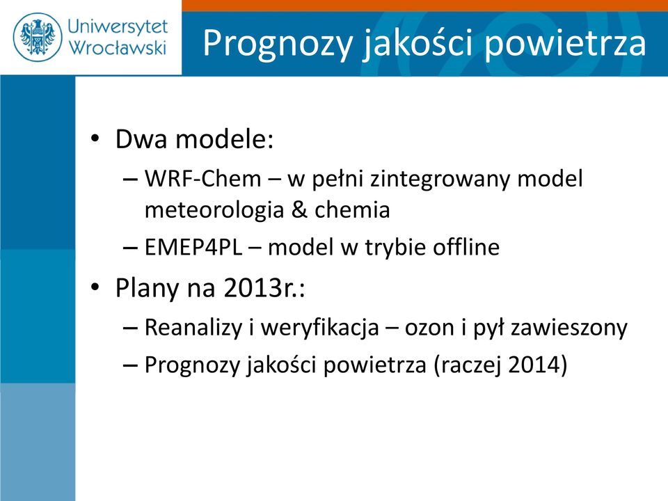 trybie offline Plany na 2013r.