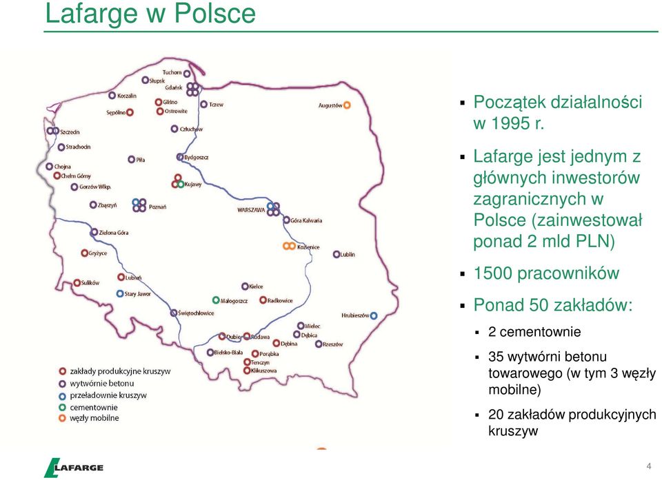 (zainwestował ponad 2 mld PLN) 1500 pracowników Ponad 50 zakładów: 2