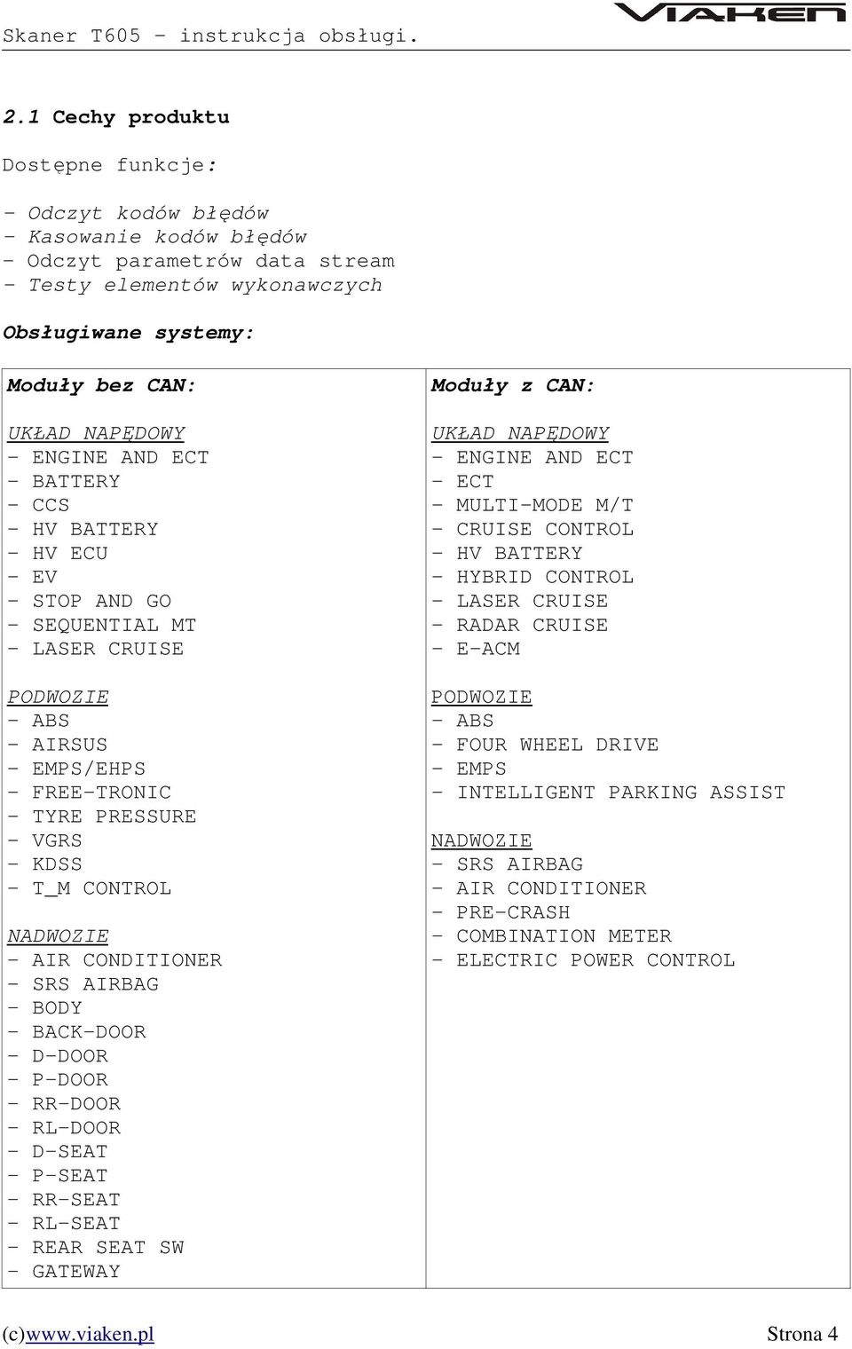 NADWOZIE - AIR CONDITIONER - SRS AIRBAG - BODY - BACK-DOOR - D-DOOR - P-DOOR - RR-DOOR - RL-DOOR - D-SEAT - P-SEAT - RR-SEAT - RL-SEAT - REAR SEAT SW - GATEWAY Moduły z CAN: UKŁAD NAPĘDOWY - ENGINE