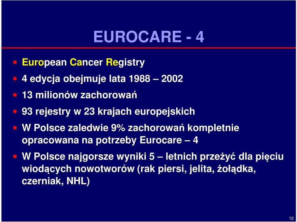 kompletnie opracowana na potrzeby Eurocare 4 W Polsce najgorsze wyniki 5 letnich