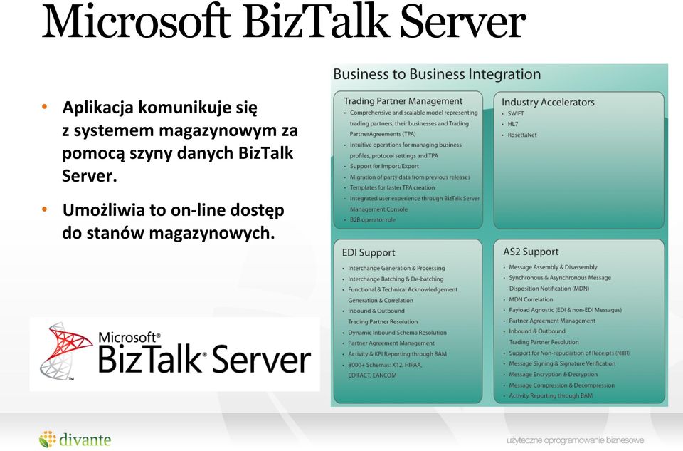 pomocą szyny danych BizTalk Server.