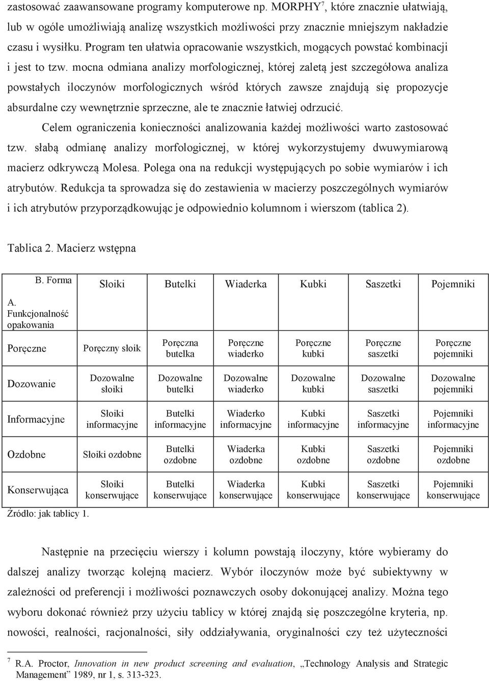 mocna odmiana analizy morfologicznej, której zalet jest szczegółowa analiza powstałych iloczynów morfologicznych wród których zawsze znajduj si propozycje absurdalne czy wewntrznie sprzeczne, ale te