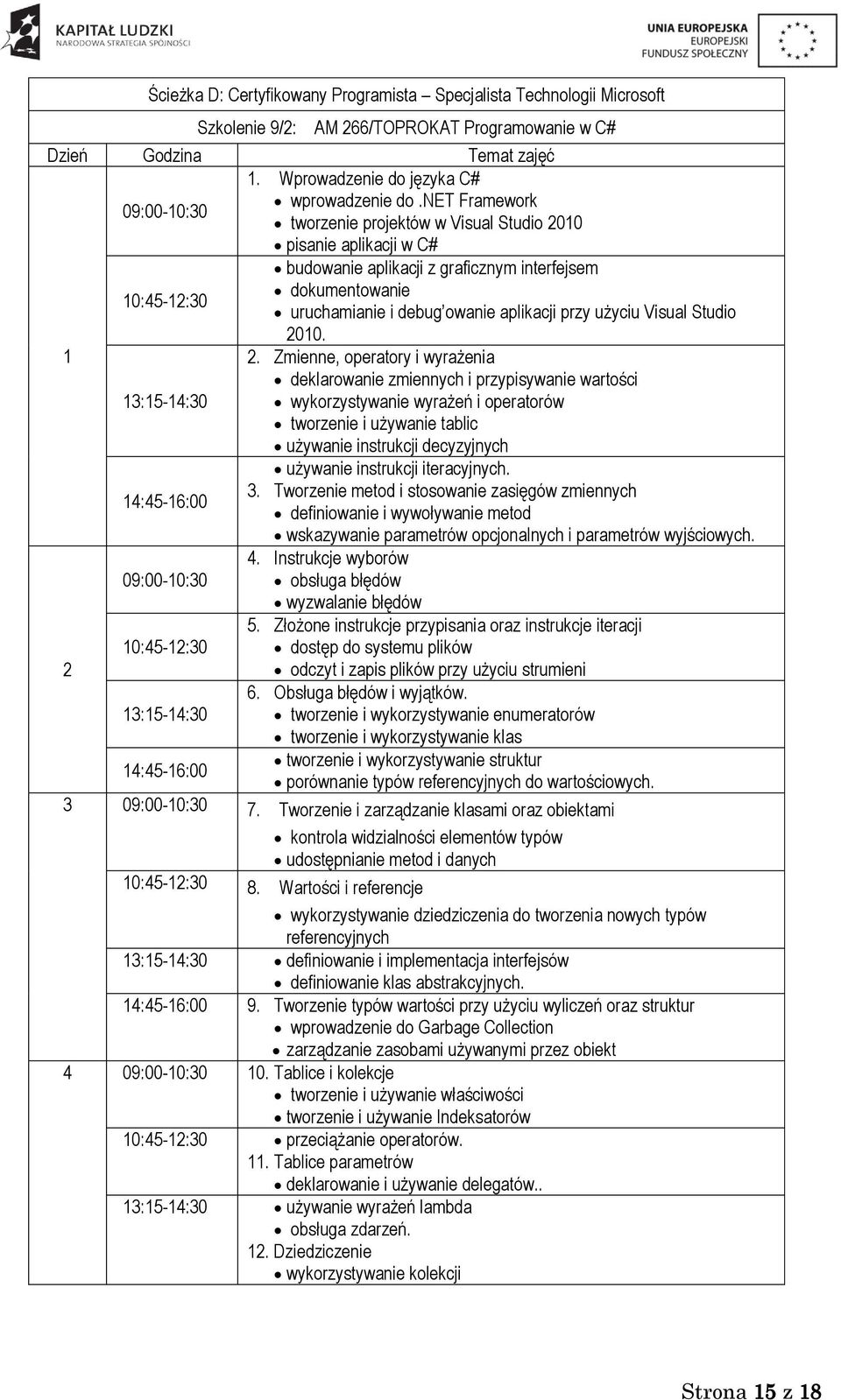 00.. Zmienne, operatory i wyrażenia deklarowanie zmiennych i przypisywanie wartości wykorzystywanie wyrażeń i operatorów tworzenie i używanie tablic używanie instrukcji decyzyjnych używanie