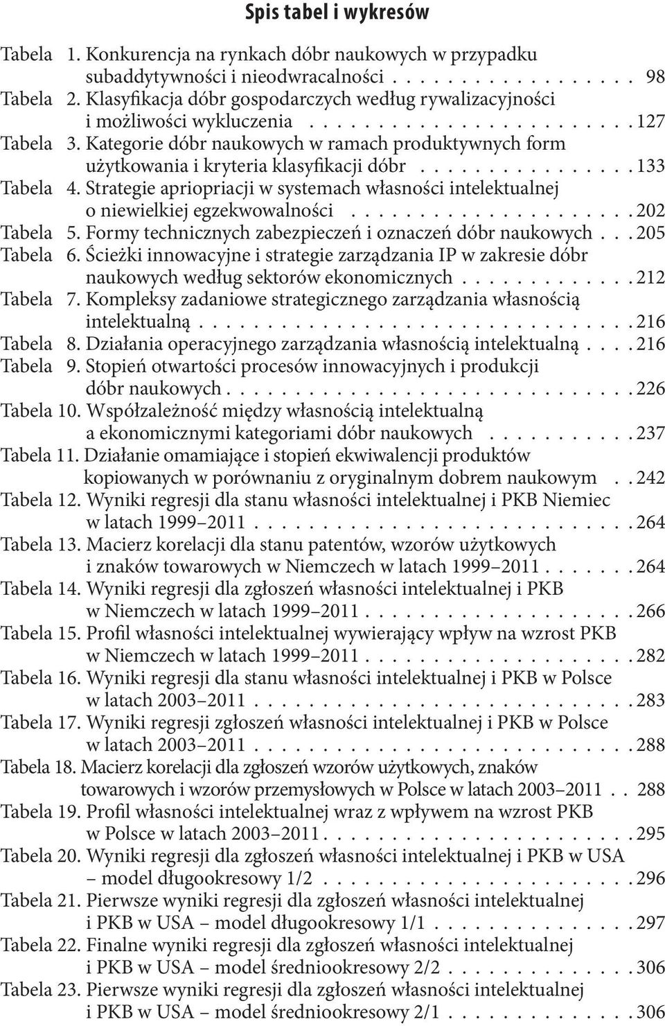 Kategorie dóbr naukowych w ramach produktywnych form użytkowania i kryteria klasyfikacji dóbr 133 Tabela 4.