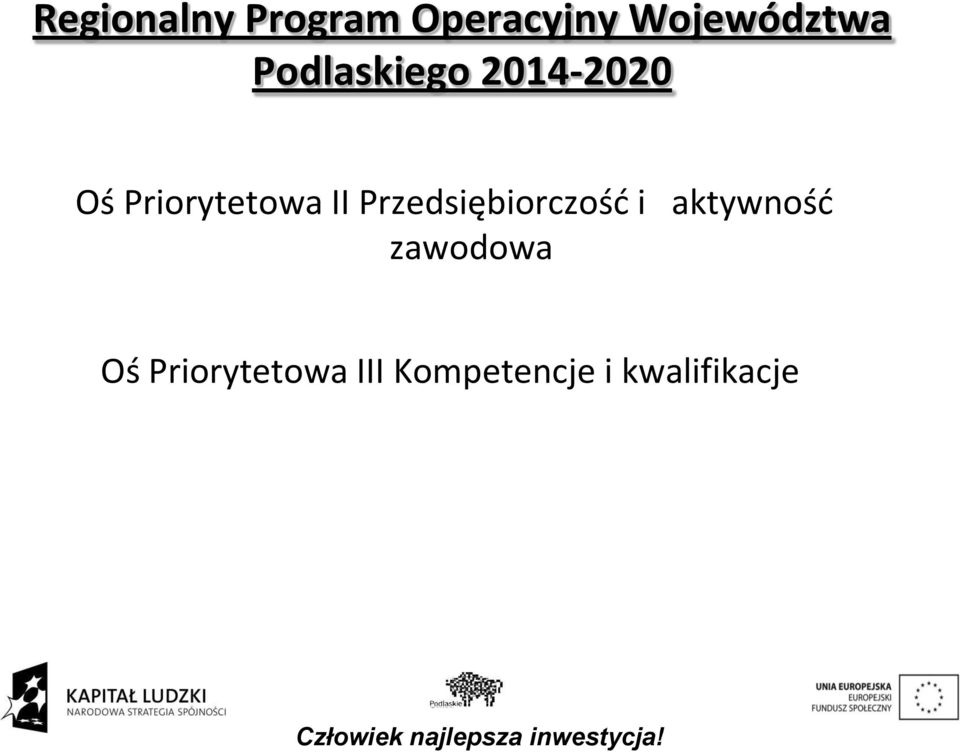 Przedsiębiorczośd i aktywnośd zawodowa Oś