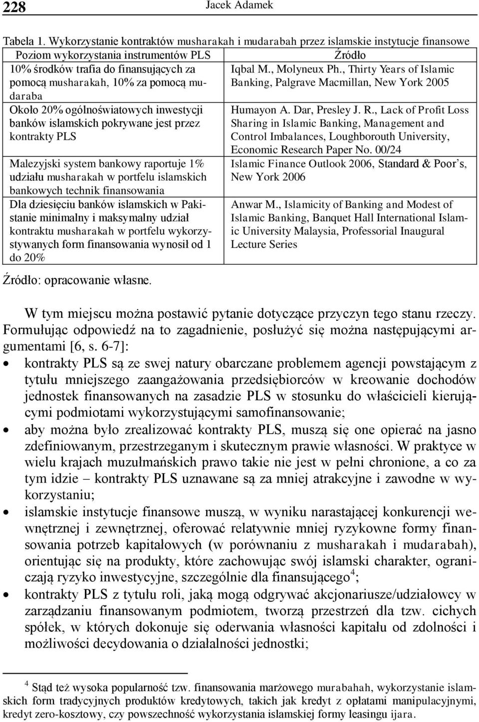 , Thirty Years of Islamic pomocą musharakah, 10% za pomocą mudaraba Banking, Palgrave Macmillan, New York 2005 Około 20% ogólnoświatowych inwestycji banków islamskich pokrywane jest przez kontrakty