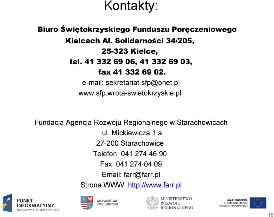 e-mail: sekretariat.sfp@onet.pl www.sfp.wrota-swietokrzyskie.