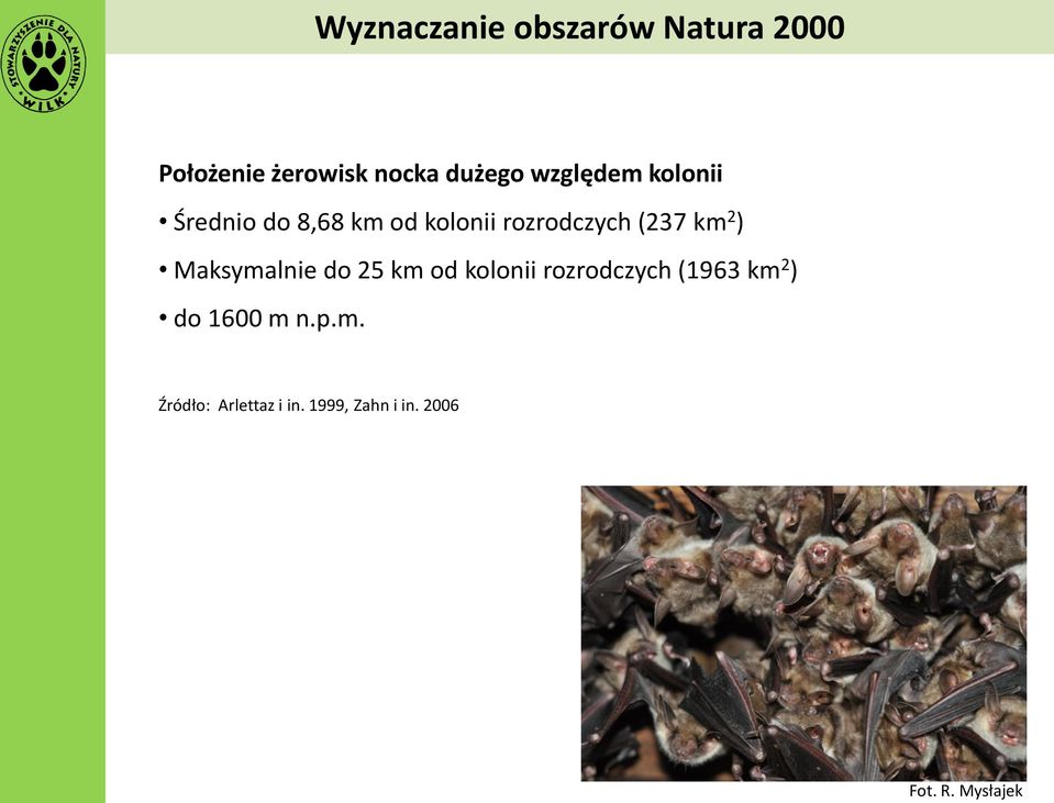 2 ) Maksymalnie do 25 km od kolonii rozrodczych (1963 km 2 ) do