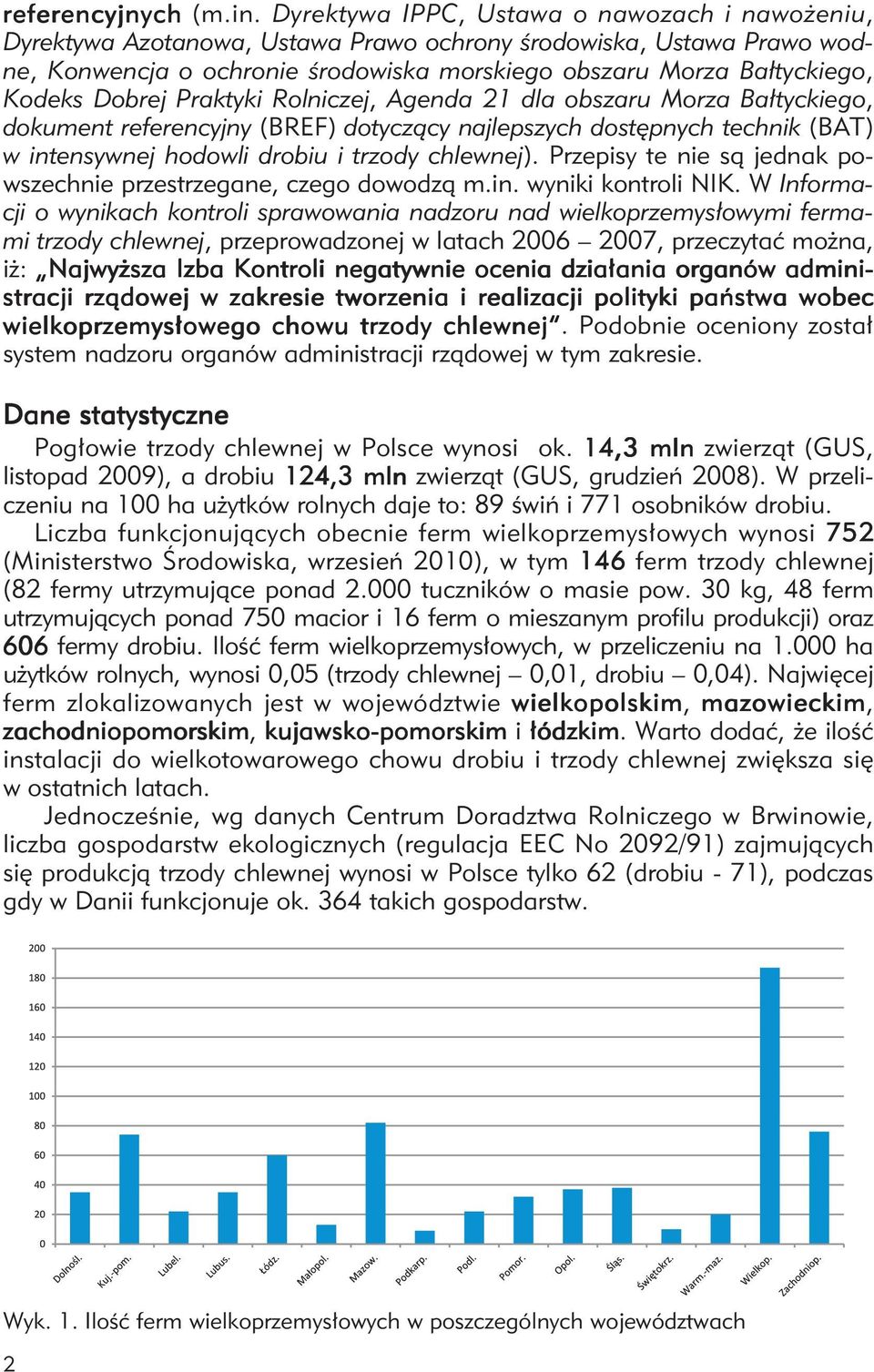 Dobrej Praktyki Rolniczej, Agenda 21 dla obszaru Morza Bałtyckiego, dokument referencyjny (BREF) dotyczący najlepszych dostępnych technik (BAT) w intensywnej hodowli drobiu i trzody chlewnej).