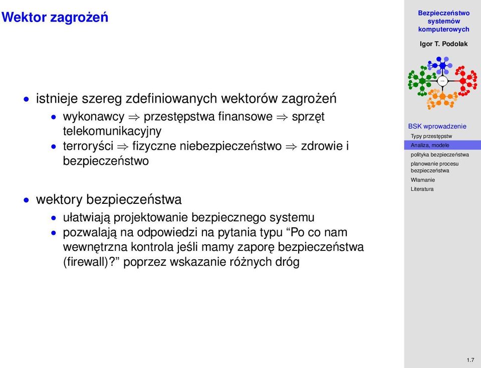 bezpieczeństwo wektory ułatwiaja projektowanie bezpiecznego systemu pozwalaja na odpowiedzi na