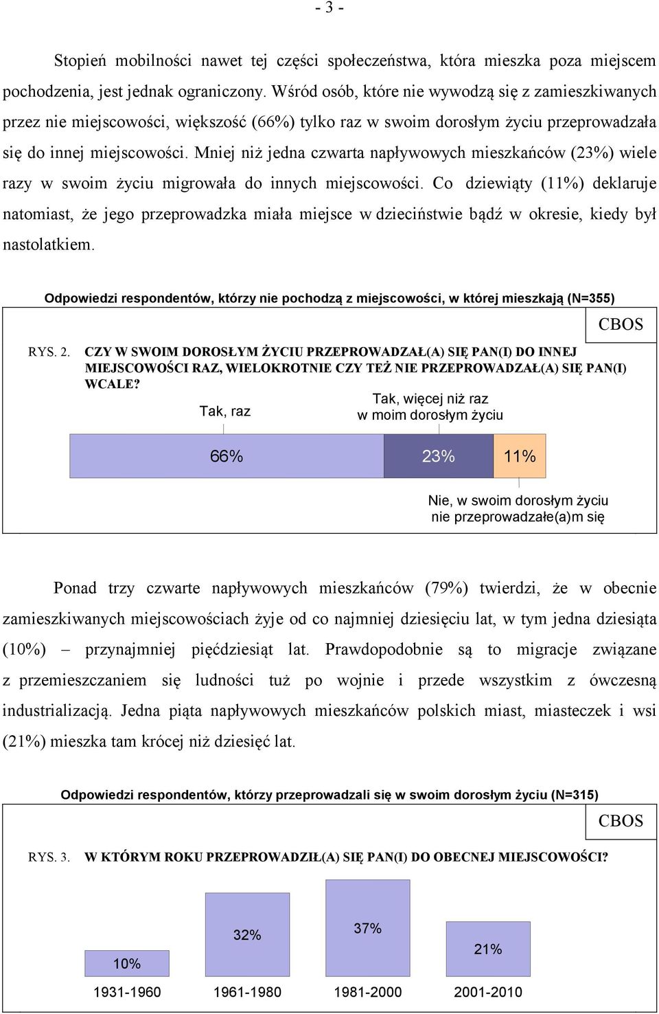 Mniej niż jedna czwarta napływowych mieszkańców (23%) wiele razy w swoim życiu migrowała do innych miejscowości.