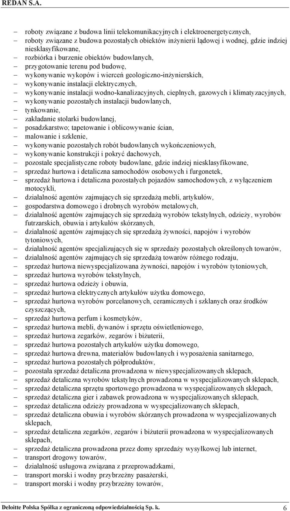 wodno-kanalizacyjnych, cieplnych, gazowych i klimatyzacyjnych, - wykonywanie pozostaych instalacji budowlanych, - tynkowanie, - zakadanie stolarki budowlanej, - posadzkarstwo; tapetowanie i