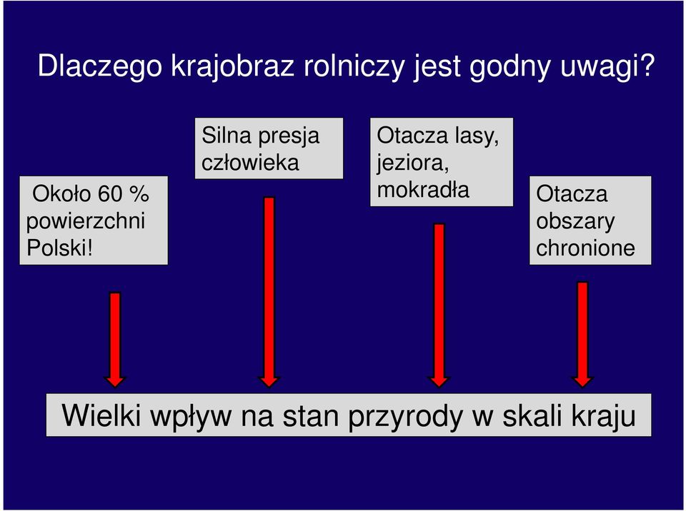 Silna presja człowieka Otacza lasy, jeziora,