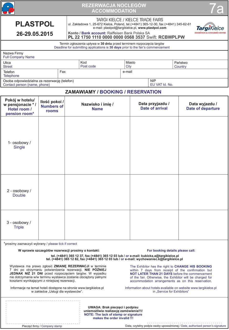 CCOMMODTION ul. Zak³adowa 1, 5-67 Kielce, Poland, tel.