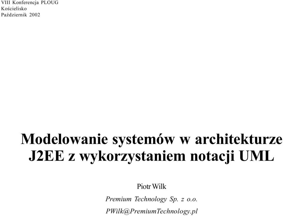 z wykorzystaniem notacji UML Piotr Wilk Premium