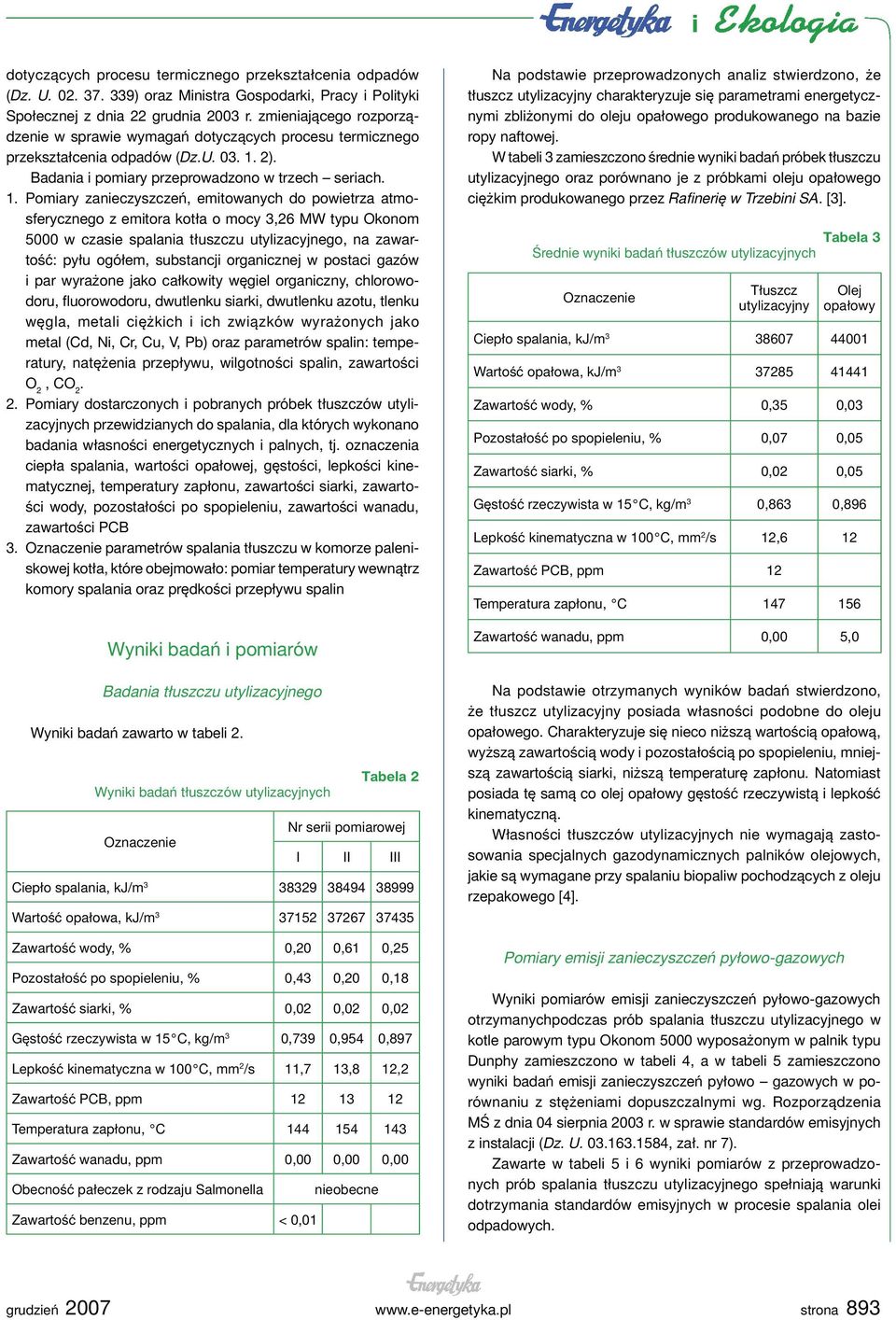 2). Badania i pomiary przeprowadzono w trzech seriach. 1.