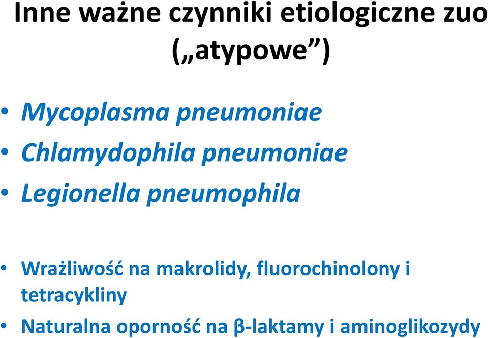 Legionella pneumophila Wrażliwość na makrolidy,