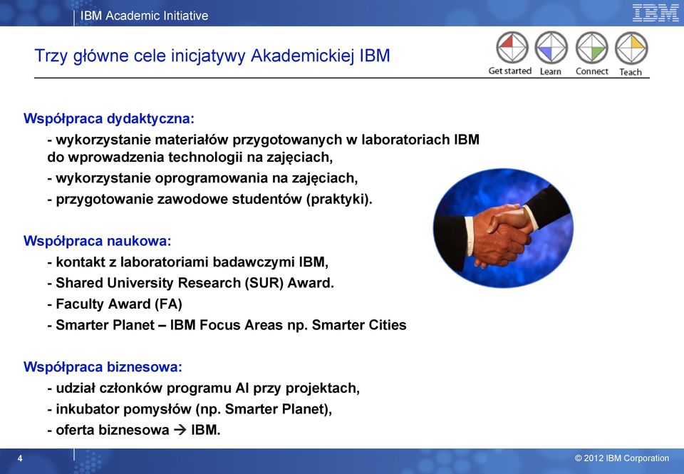 Współpraca naukowa: - kontakt z laboratoriami badawczymi IBM, - Shared University Research (SUR) Award.