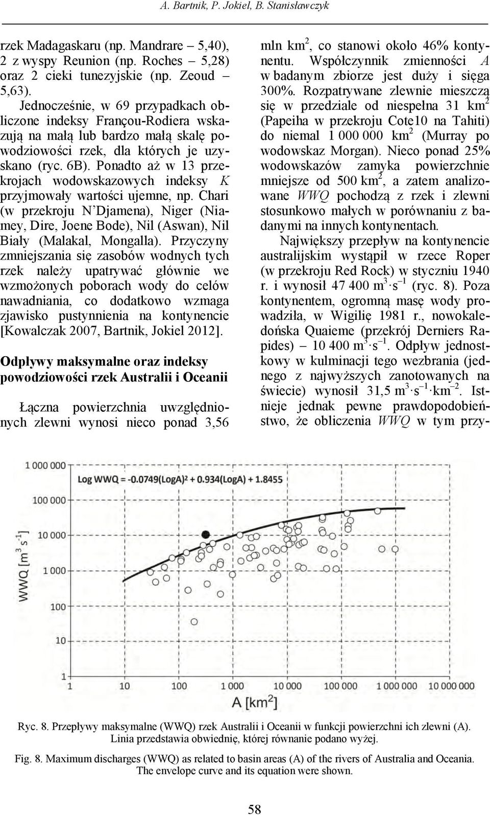 Ponadto aż w 13 przekrojach wodowskazowych indeksy K przyjmowały wartości ujemne, np. Chari (w przekroju N Djamena), Niger (Niamey, Dire, Joene Bode), Nil (Aswan), Nil Biały (Malakal, Mongalla).