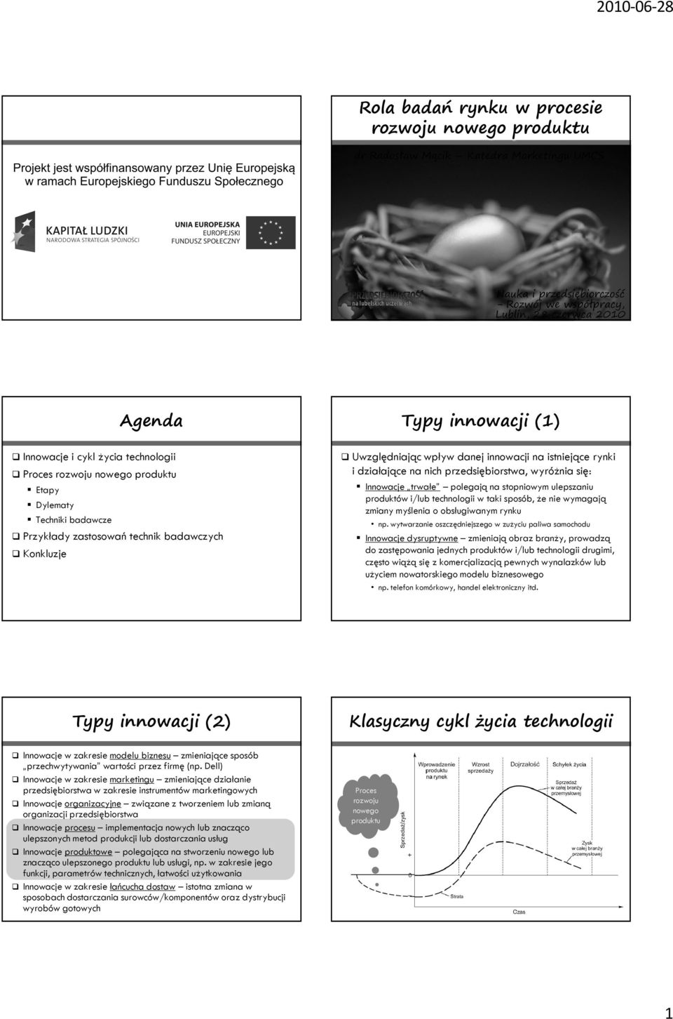 na istniejące rynki i działające na nich przedsiębiorstwa, wyróżnia się: Innowacje trwałe polegają na stopniowym ulepszaniu produktów i/lub technologii w taki sposób, że nie wymagają zmiany myślenia