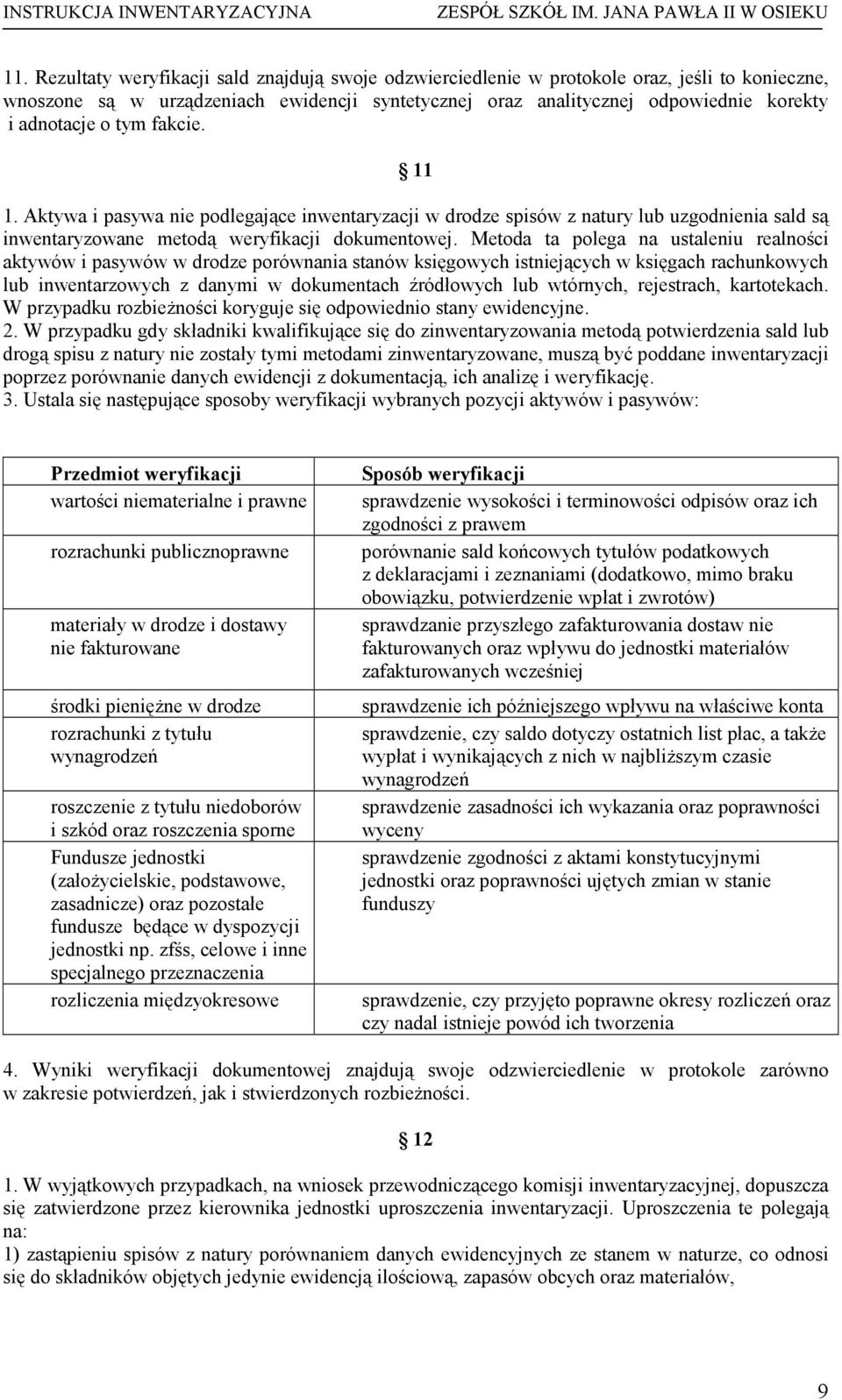 Metoda ta polega na ustaleniu realności aktywów i pasywów w drodze porównania stanów księgowych istniejących w księgach rachunkowych lub inwentarzowych z danymi w dokumentach źródłowych lub wtórnych,