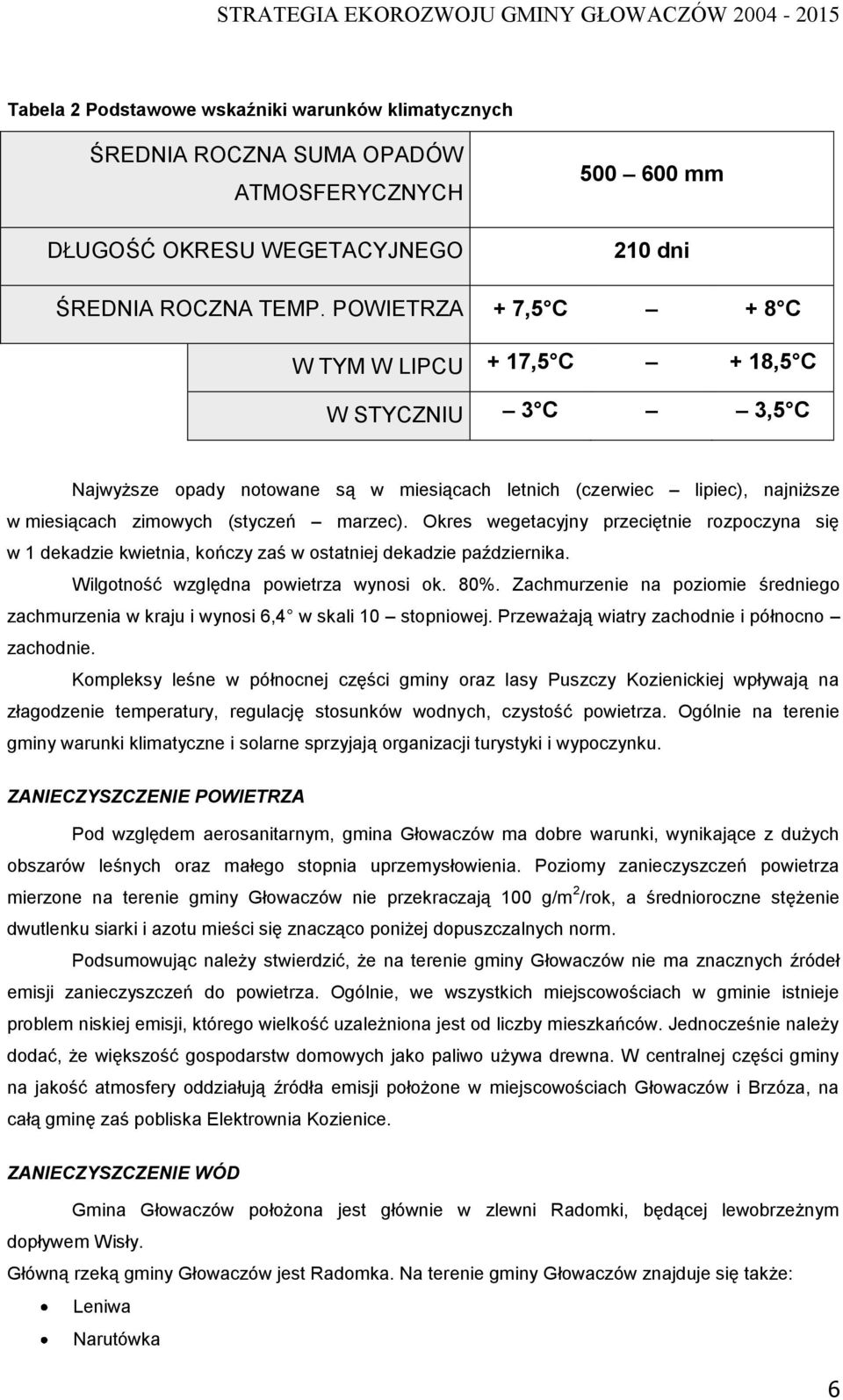 Okres wegetacyjny przeciętnie rozpoczyna się w 1 dekadzie kwietnia, kończy zaś w ostatniej dekadzie października. Wilgotność względna powietrza wynosi ok. 80%.