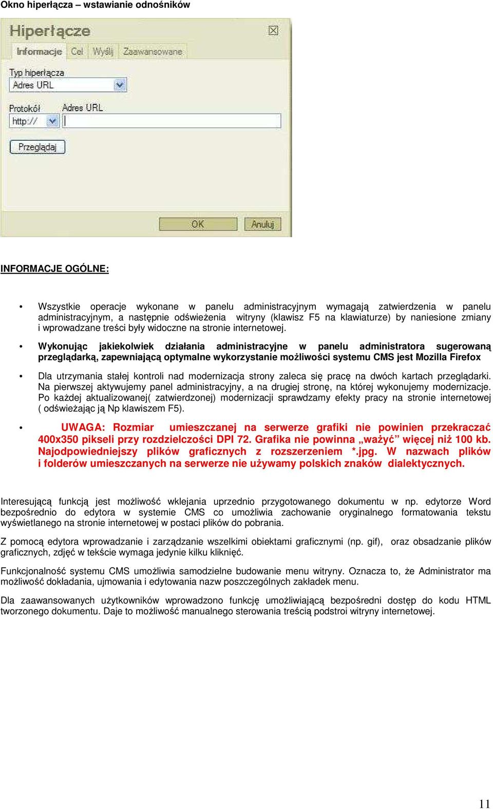 Wykonując jakiekolwiek działania administracyjne w panelu administratora sugerowaną przeglądarką, zapewniającą optymalne wykorzystanie możliwości systemu CMS jest Mozilla Firefox Dla utrzymania