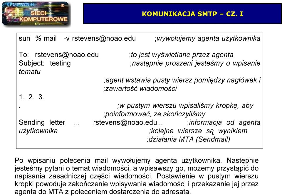 . ;w pustym wierszu wpisaliśmy kropkę, aby ;poinformować, że skończyliśmy Sending letter... rstevens@noao.edu.