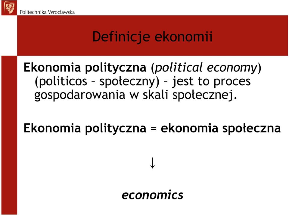 jest to proces gospodarowania w skali