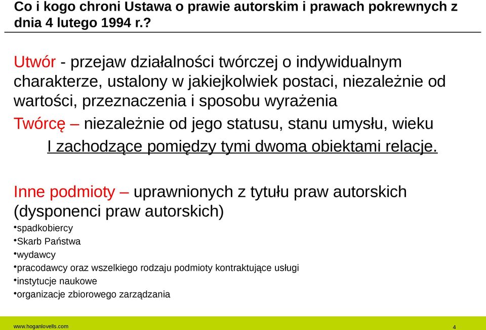 sposobu wyrażenia Twórcę niezależnie od jego statusu, stanu umysłu, wieku I zachodzące pomiędzy tymi dwoma obiektami relacje.