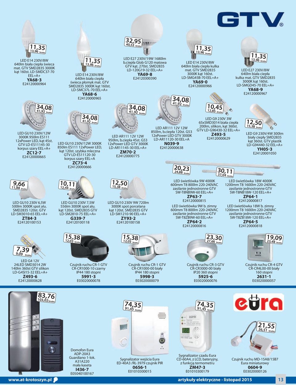 LD-SMC37L-70 EEL=A+ YA68-6 E24120000965 34,08 41,92 LED GU10 230V/12W 3000K 850lm ES111 12xPower LED, kąt 120st.