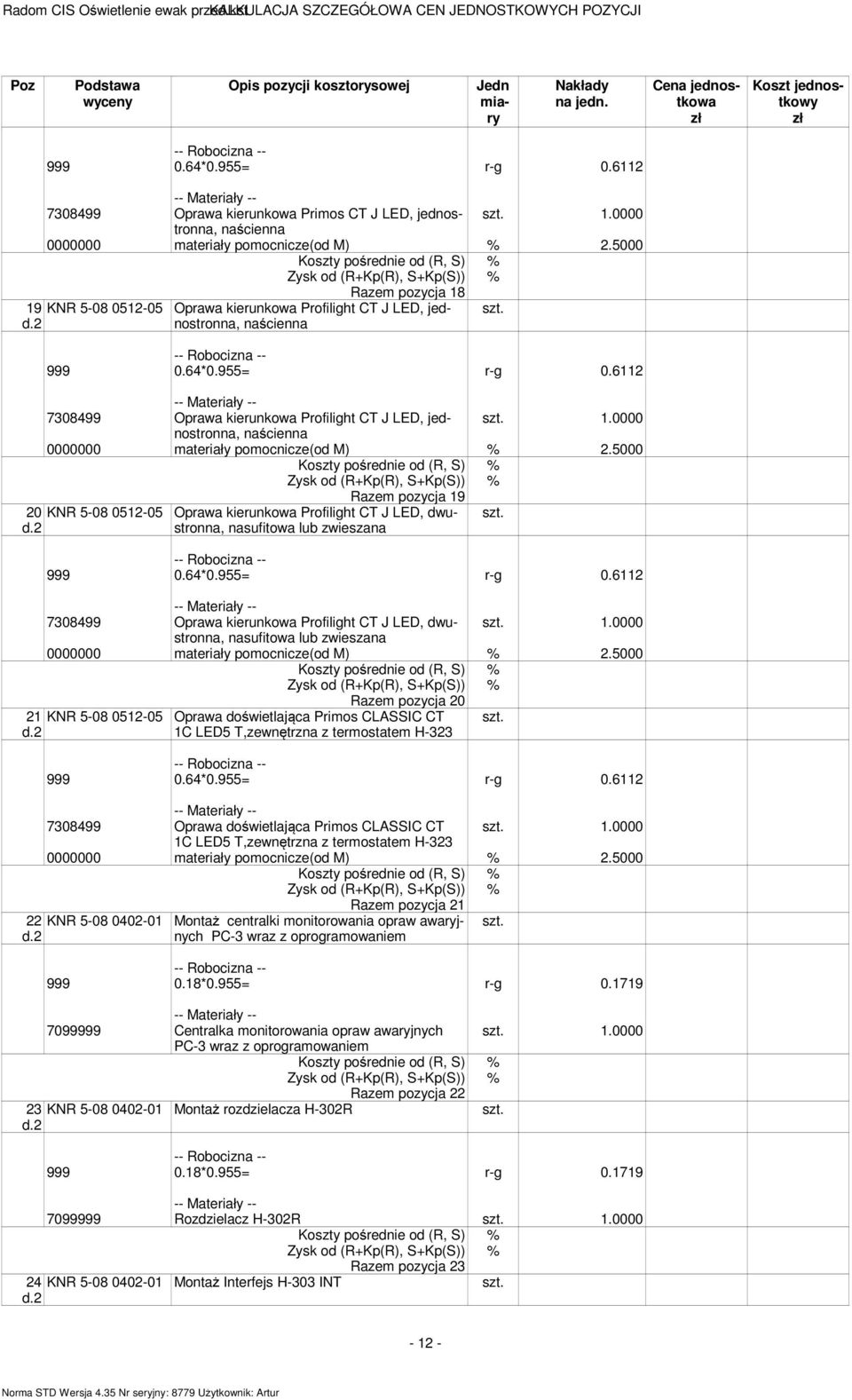 0000 19 KNR 5-08 0512-05 Raze pozycja 18 Oprawa kierunkowa Profilight CT J LED, jednostronna, 7308499 Oprawa kierunkowa Profilight CT J LED, jednostronna, 1.