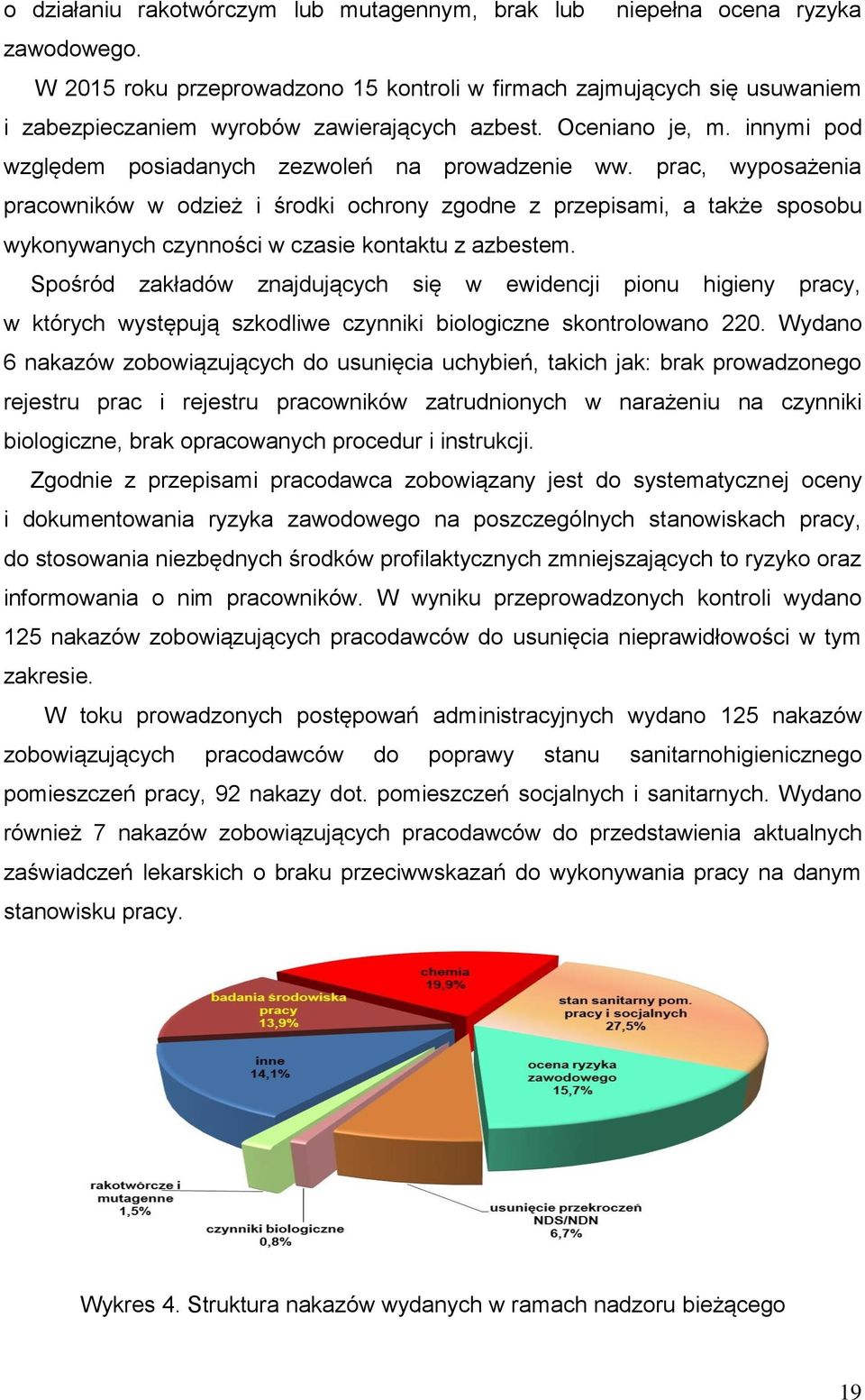 prac, wyposażenia pracowników w odzież i środki ochrony zgodne z przepisami, a także sposobu wykonywanych czynności w czasie kontaktu z azbestem.