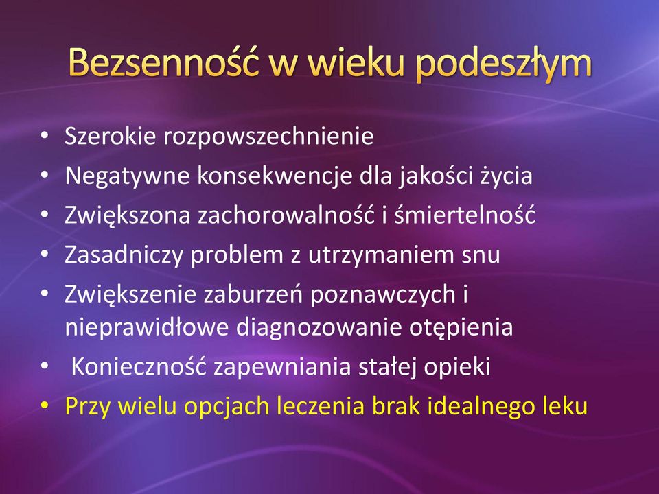 snu Zwiększenie zaburzeń poznawczych i nieprawidłowe diagnozowanie