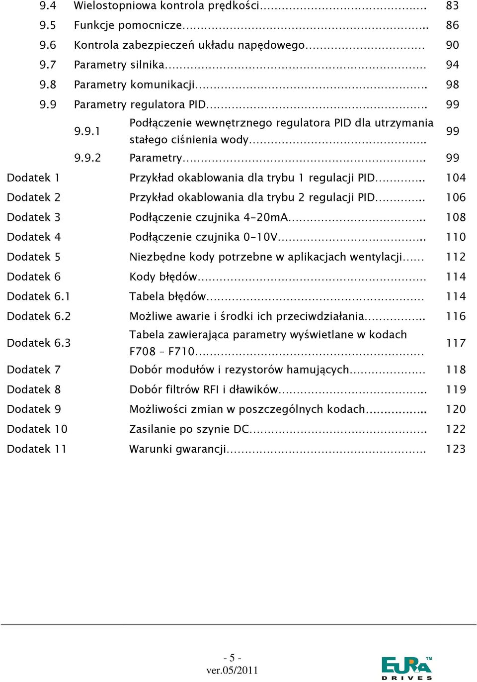 . 104 Dodatek 2 Przykład okablowania dla trybu 2 regulacji PID.. 106 Dodatek 3 Podłączenie czujnika 4-20mA.. 108 Dodatek 4 Podłączenie czujnika 0-10V.