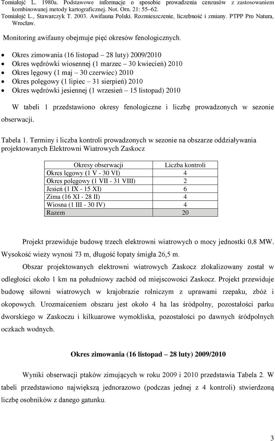 Okres zimowania (16 listopad 28 luty) 2009/2010 Okres wędrówki wiosennej (1 marzec 30 kwiecień) 2010 Okres lęgowy (1 maj 30 czerwiec) 2010 Okres polęgowy (1 lipiec 31 sierpień) 2010 Okres wędrówki