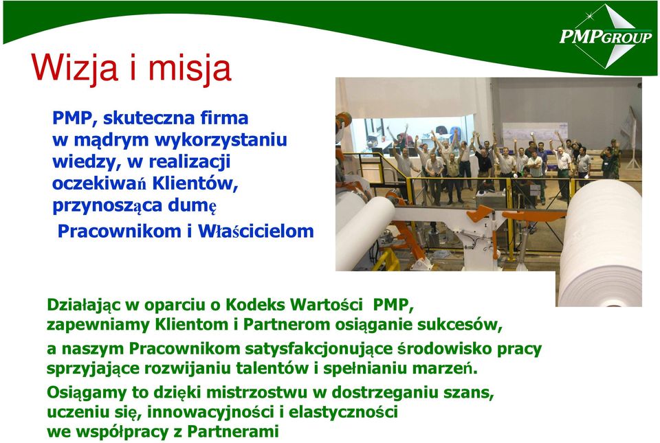 sukcesów, a naszym Pracownikom satysfakcjonujące środowisko pracy sprzyjające rozwijaniu talentów i spełnianiu