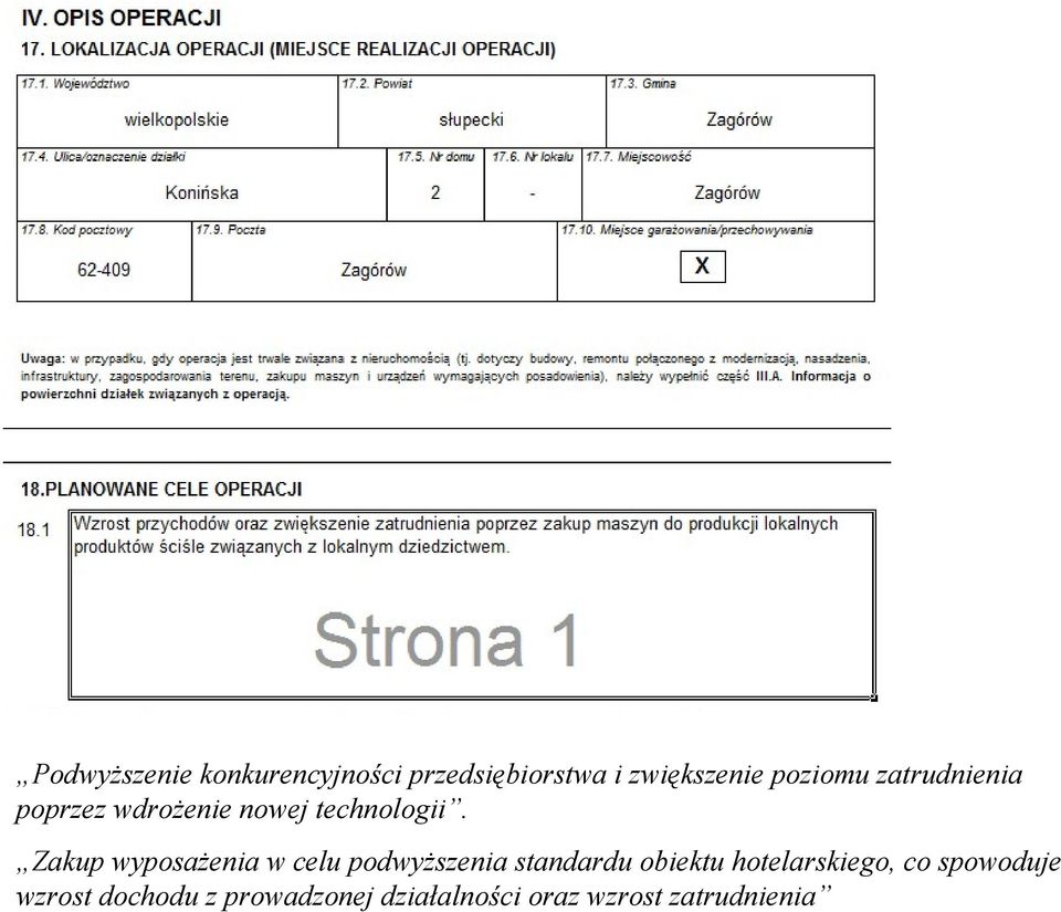 Zakup wyposażenia w celu podwyższenia standardu obiektu